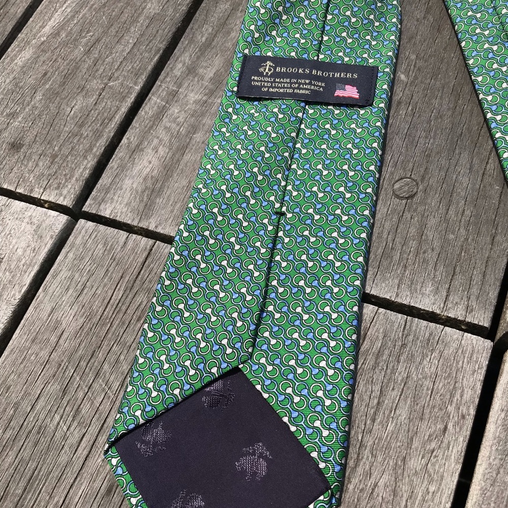 Brooks Brothers Green Horsebit Silk Tie - Picture 3 of 5